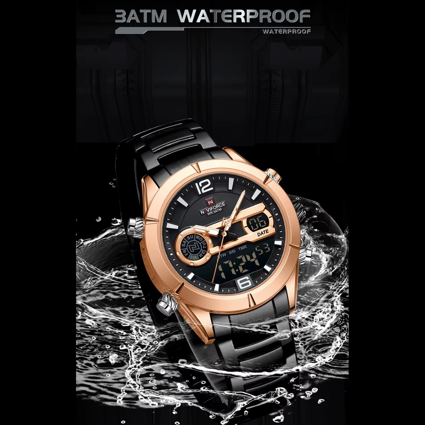 ساعت مچی عقربه‌ای کوارتز مردانه نیوی فورس مدل 9232RGBB