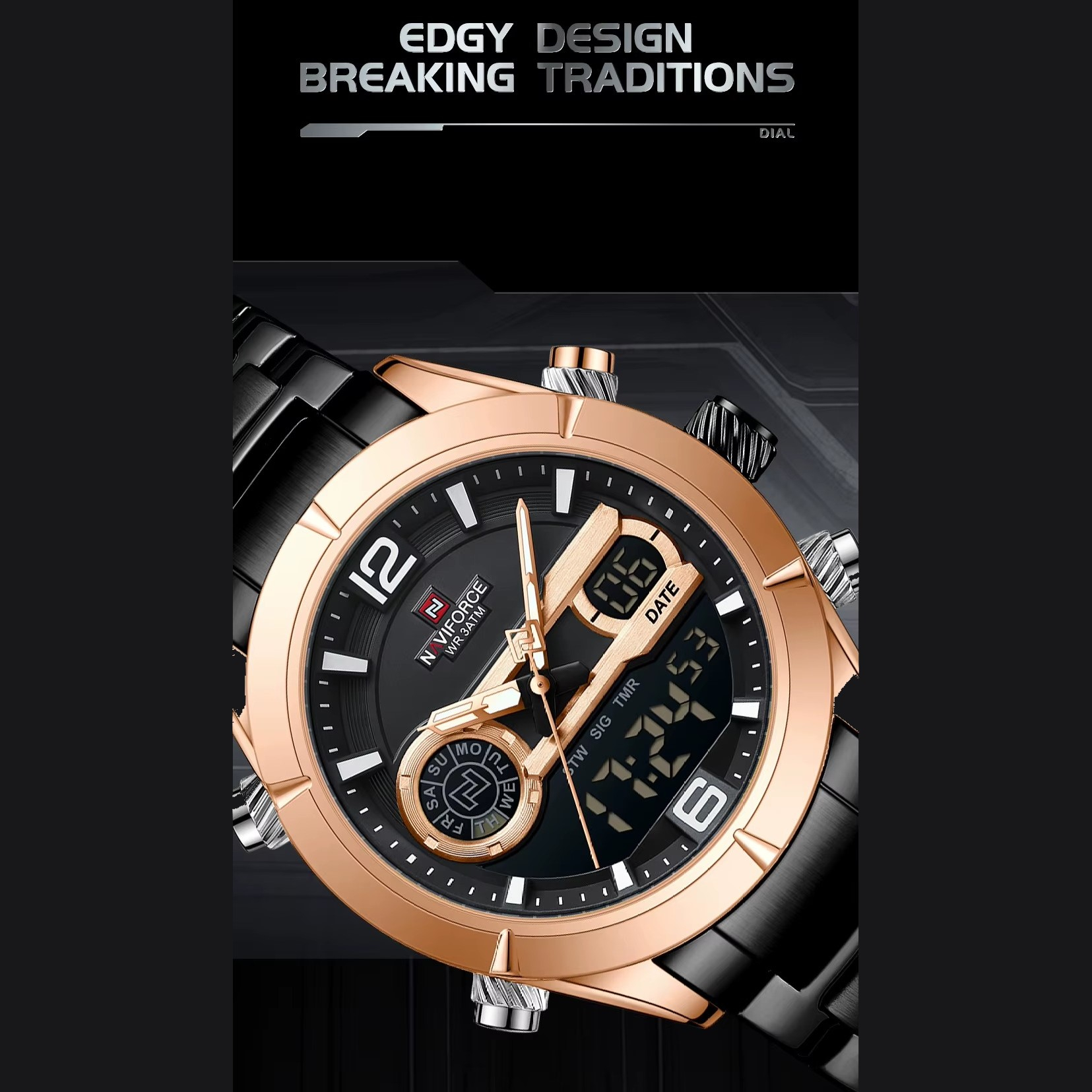 ساعت مچی عقربه‌ای کوارتز مردانه نیوی فورس مدل 9232RGBB