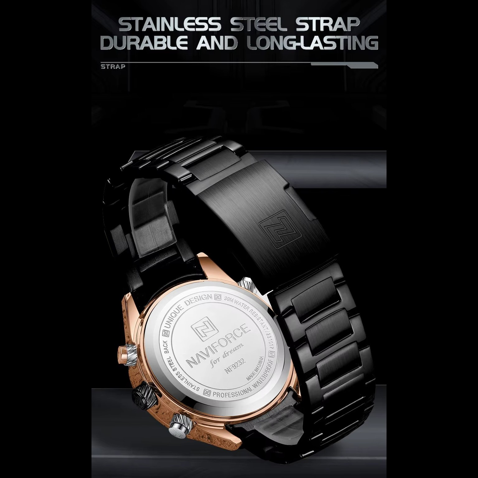 ساعت مچی عقربه‌ای کوارتز مردانه نیوی فورس مدل 9232RGBB