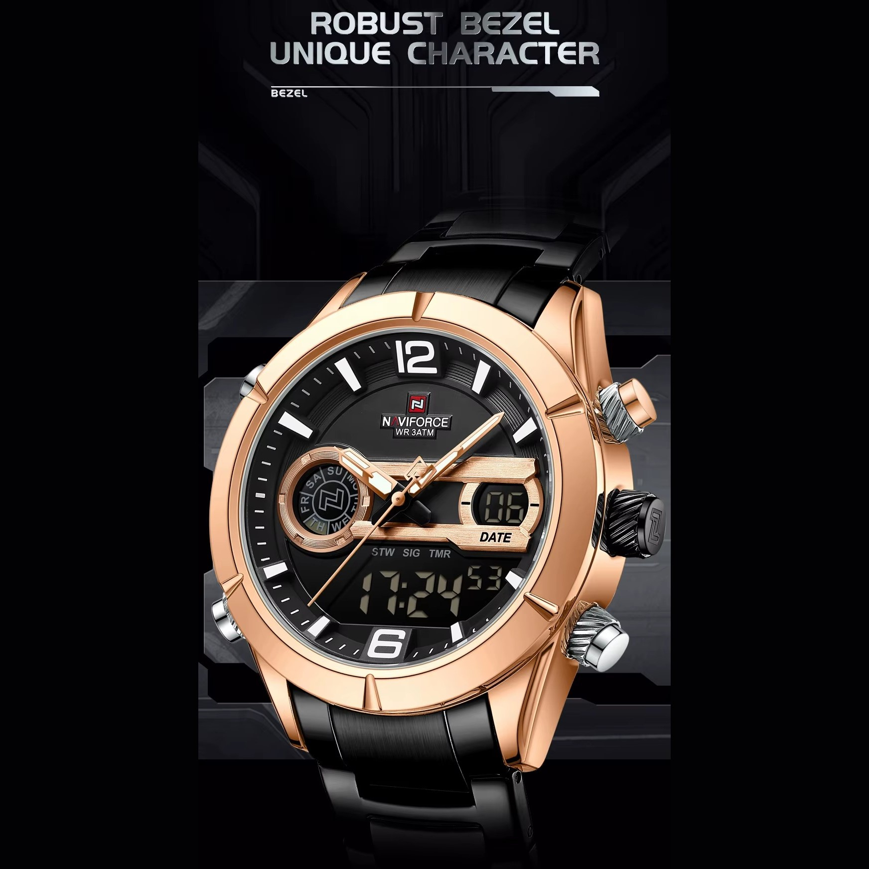 ساعت مچی عقربه‌ای کوارتز مردانه نیوی فورس مدل 9232RGBB