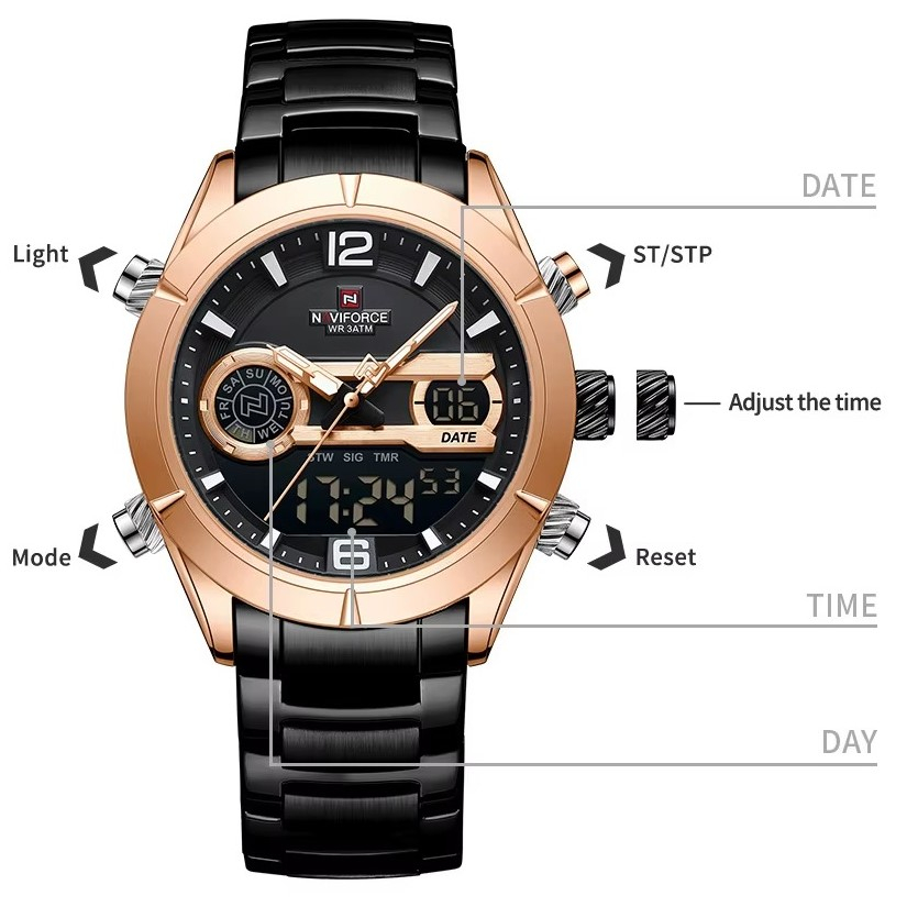 ساعت مچی عقربه‌ای کوارتز مردانه نیوی فورس مدل 9232RGBB