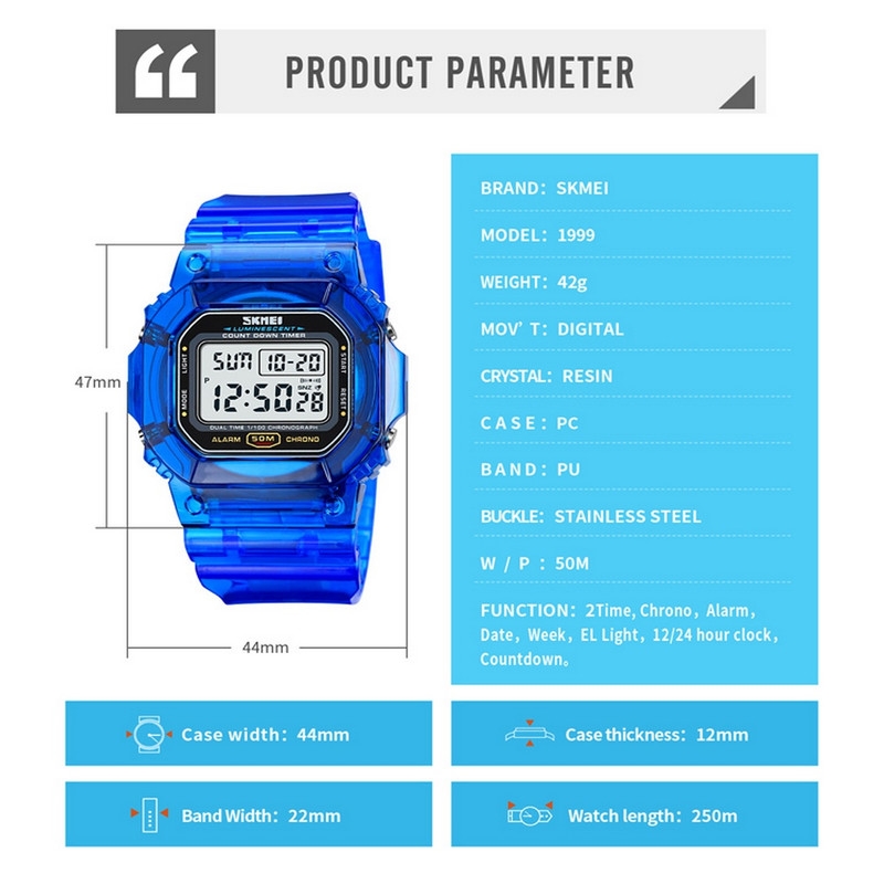 ساعت مچی دیجیتال  اسکمی مدل 1999WT