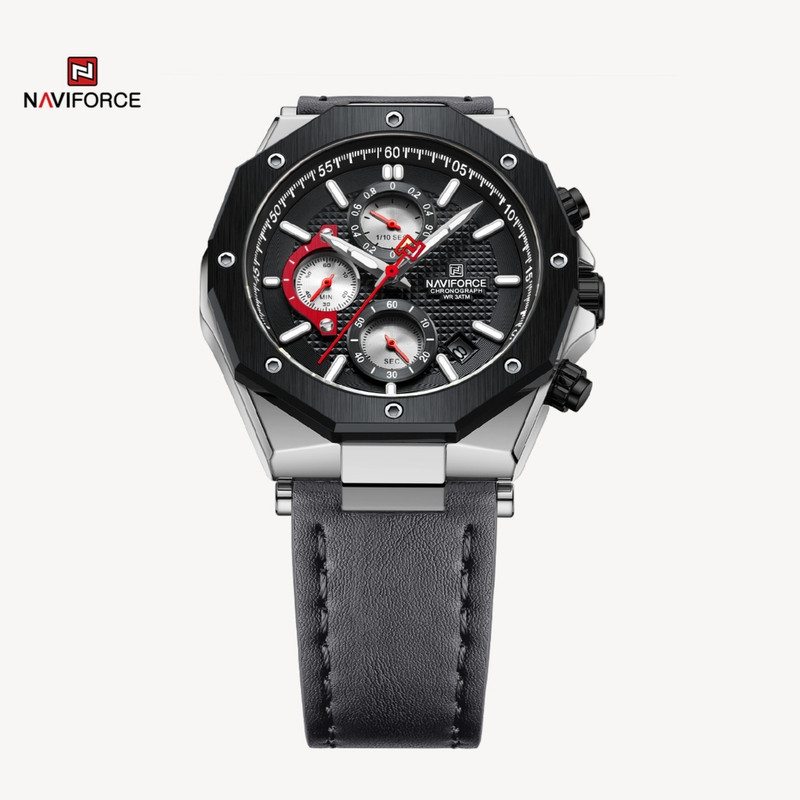 ساعت مچی عقربه‌ای مردانه نیوی فورس مدل کرنوگراف تقویم دار کد NF8028-S.B