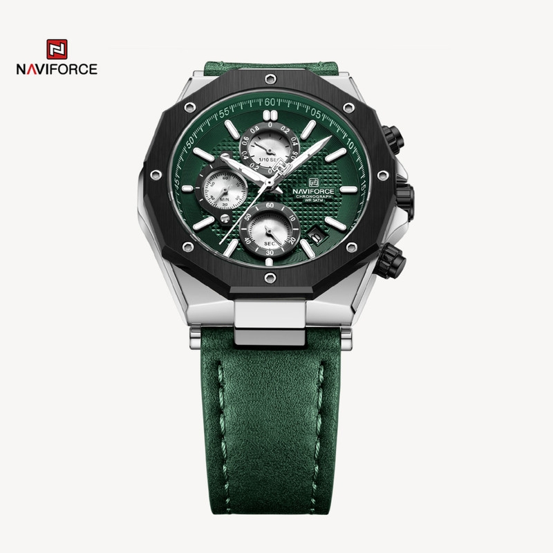 ساعت مچی عقربه‌ای مردانه نیوی فورس مدل کرنوگراف تقویمدار کد NF8028-S.GN