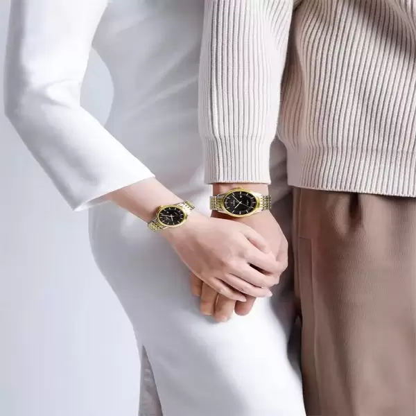 ست ساعت مچی عقربه ای زنانه و مردانه نیوی فورس مدل NF9228SBG