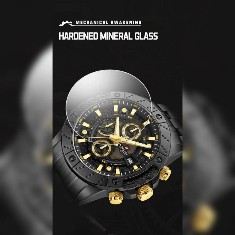 ساعت مچی عقربه‌ای مردانه نیوی فورس مدل سه موتوره کرنوگراف کد NF 9227BG