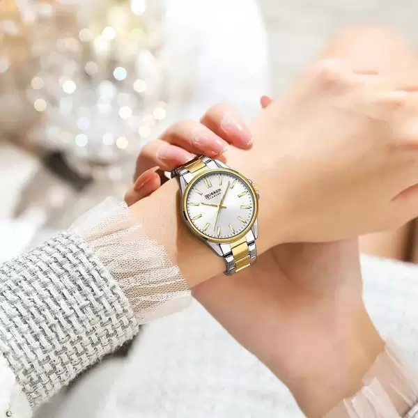 ست ساعت مچی عقربه ای زنانه و مردانه کورن مدل 9090